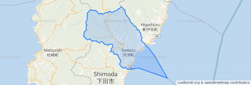 Mapa de ubicacion de 河津町.