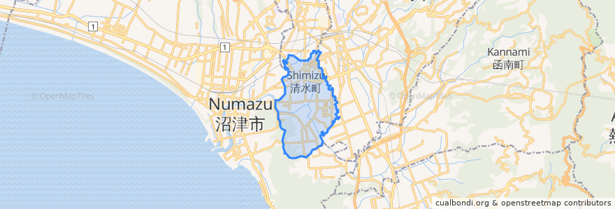 Mapa de ubicacion de 清水町.