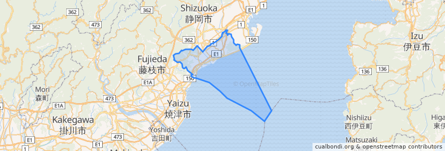 Mapa de ubicacion de 駿河区.