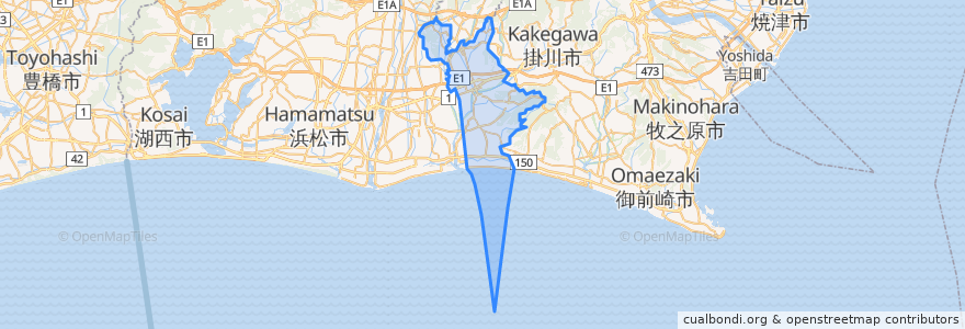 Mapa de ubicacion de 袋井市.