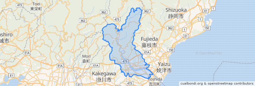 Mapa de ubicacion de 島田市.