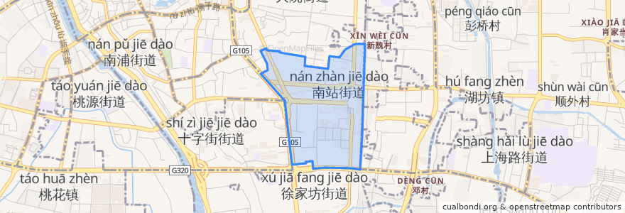 Mapa de ubicacion de 南站街道.