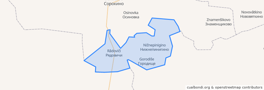 Mapa de ubicacion de Пинигинское сельское поселение.