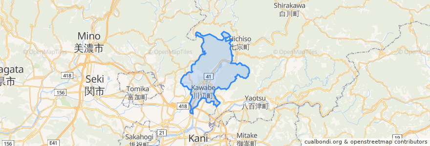 Mapa de ubicacion de 川邊町.