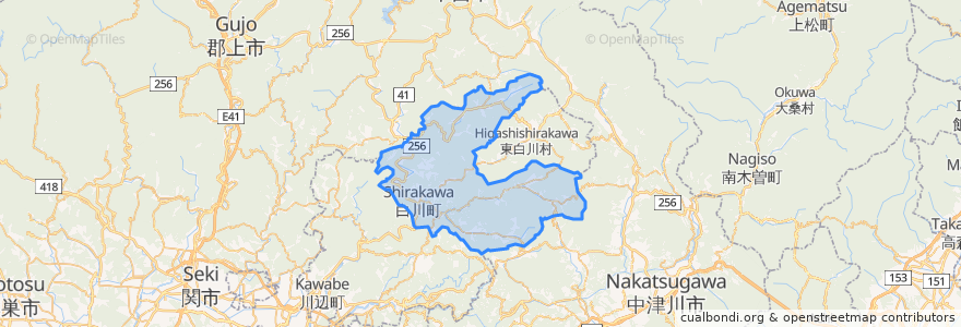 Mapa de ubicacion de 白川町.