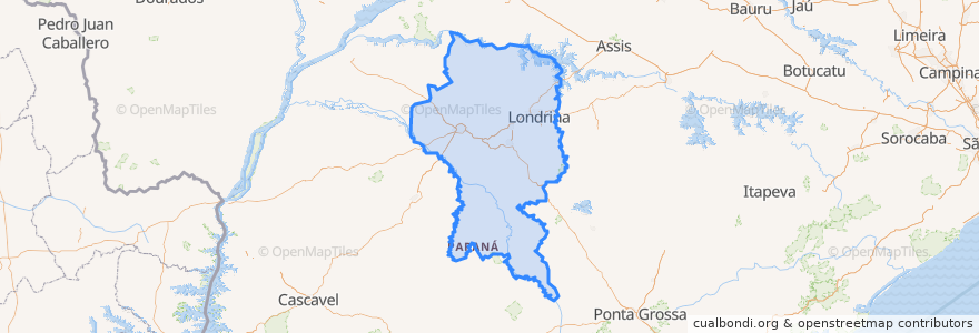 Mapa de ubicacion de Região Geográfica Intermediária de Maringá.