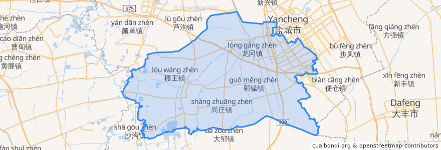 Mapa de ubicacion de 盐都区.