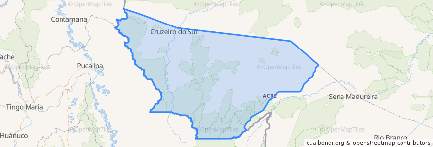 Mapa de ubicacion de Região Geográfica Intermediária de Cruzeiro do Sul.