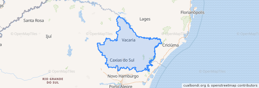 Mapa de ubicacion de Região Geográfica Intermediária de Caxias do Sul.