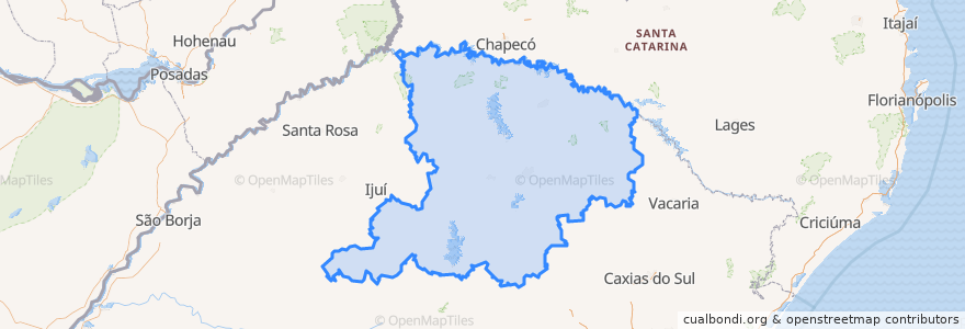 Mapa de ubicacion de Região Geográfica Intermediária de Passo Fundo.