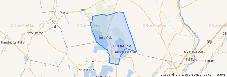 Mapa de ubicacion de Smithfield.