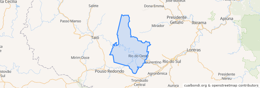 Mapa de ubicacion de Rio do Oeste.