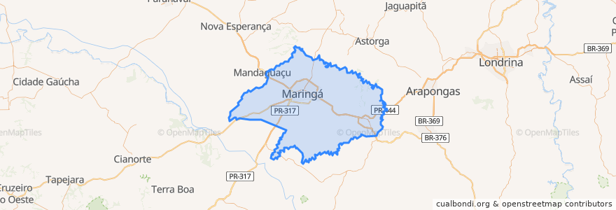 Mapa de ubicacion de Região Geográfica Imediata de Maringá.