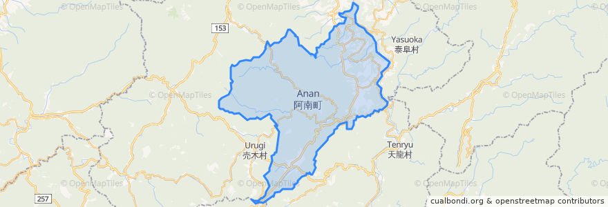 Mapa de ubicacion de 阿南町.