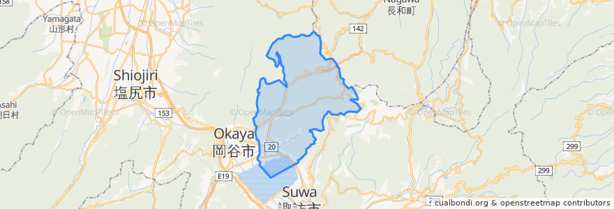 Mapa de ubicacion de 下諏訪町.