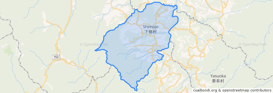 Mapa de ubicacion de 下條村.