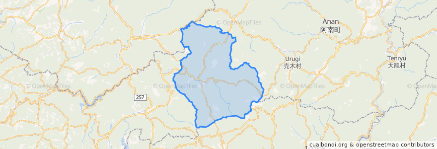 Mapa de ubicacion de 根羽村.