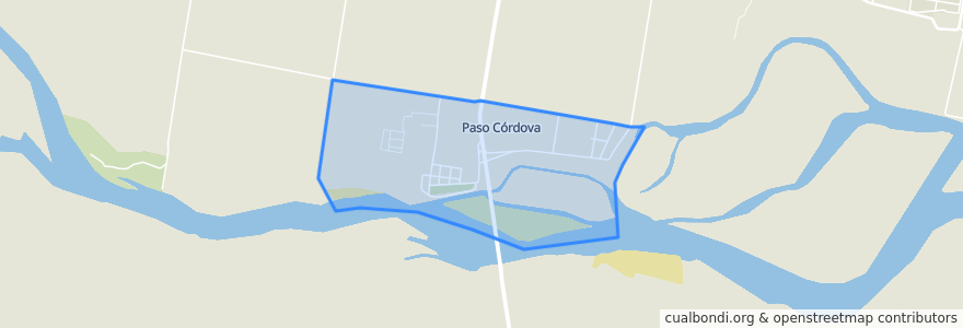 Mapa de ubicacion de Paso Córdoba.