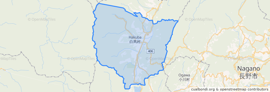 Mapa de ubicacion de 白馬村.