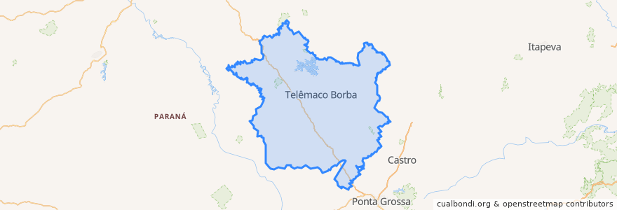 Mapa de ubicacion de Região Geográfica Imediata de Telêmaco Borba.