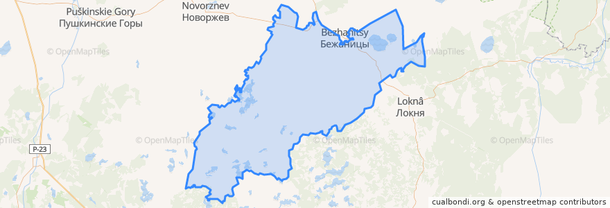 Mapa de ubicacion de Бежаницкое сельское поселение.