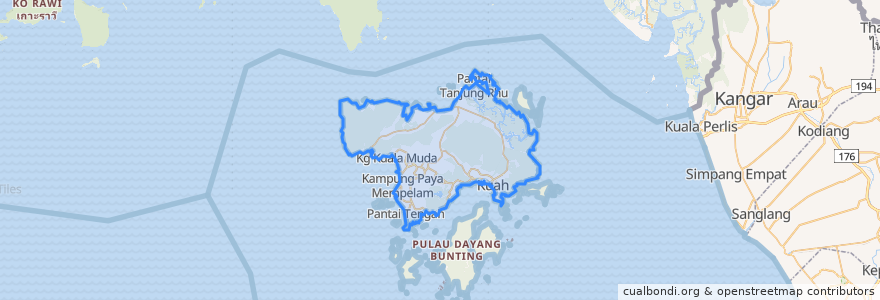 Mapa de ubicacion de Daerah Langkawi.