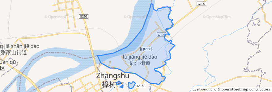 Mapa de ubicacion de 鹿江街道.