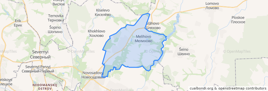 Mapa de ubicacion de Мелиховское сельское поселение.