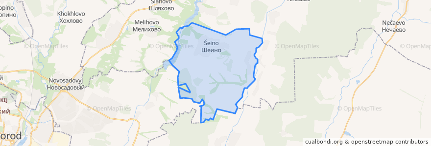 Mapa de ubicacion de Шеинское сельское поселение.