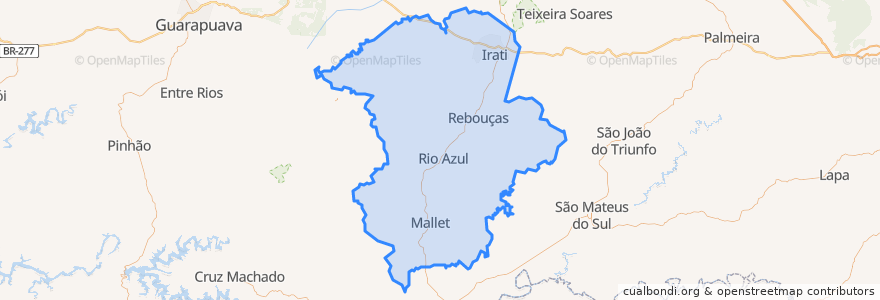 Mapa de ubicacion de Região Geográfica Imediata de Irati.