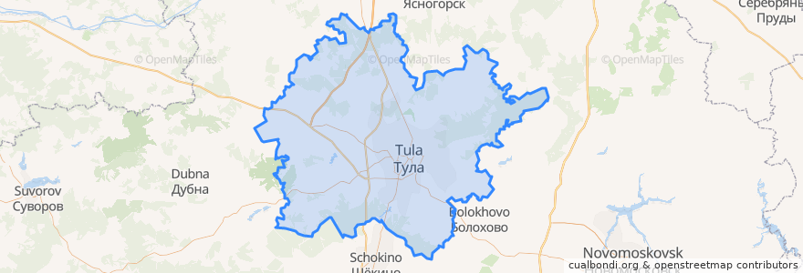 Mapa de ubicacion de городской округ Тула.