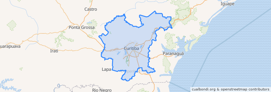 Mapa de ubicacion de Região Geográfica Imediata de Curitiba.