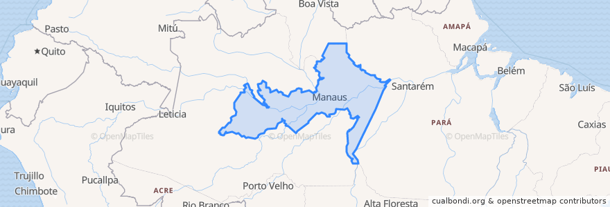 Mapa de ubicacion de Região Geográfica Intermediária de Manaus.