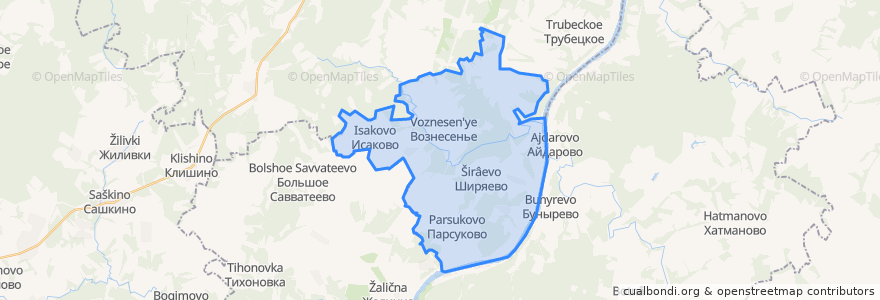 Mapa de ubicacion de сельское поселение Село Вознесенье.