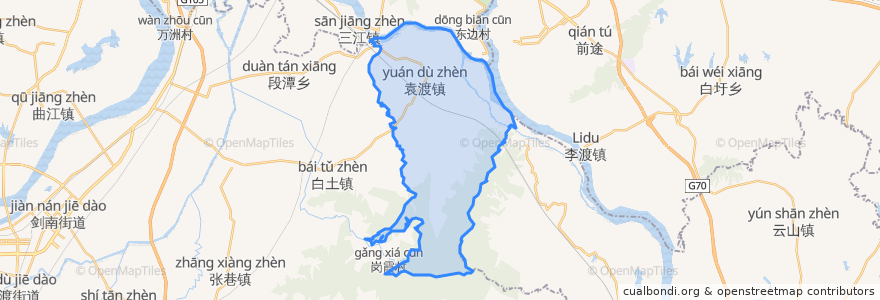 Mapa de ubicacion de 袁渡镇.