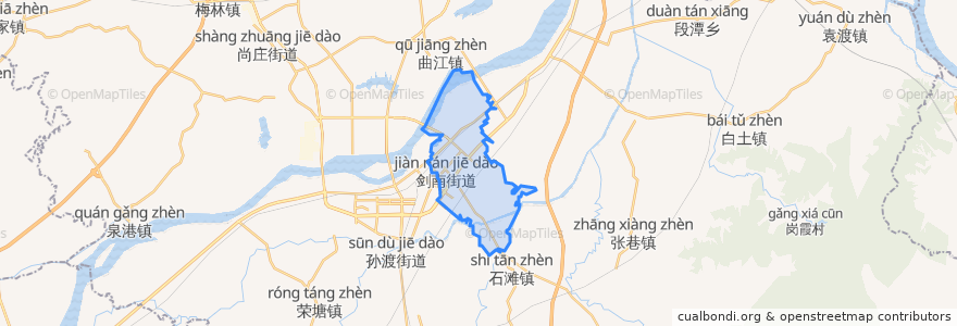 Mapa de ubicacion de 剑南街道.