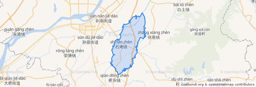 Mapa de ubicacion de 石滩镇.