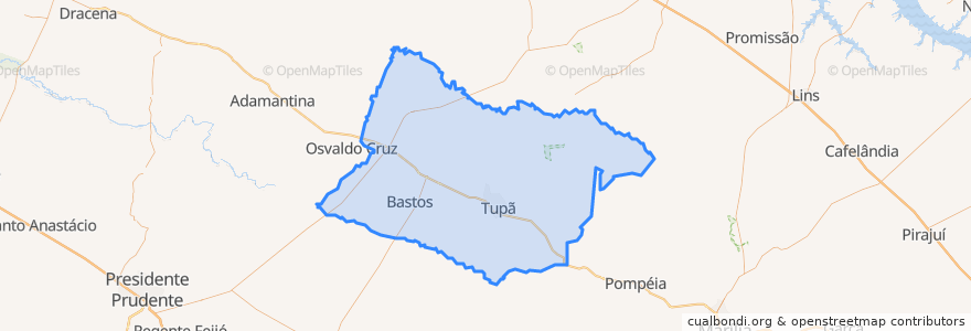 Mapa de ubicacion de Região Imediata de Tupã.