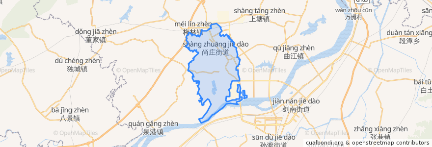 Mapa de ubicacion de 尚庄街道.