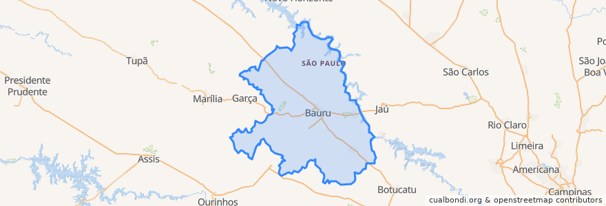 Mapa de ubicacion de Região Imediata de Bauru.