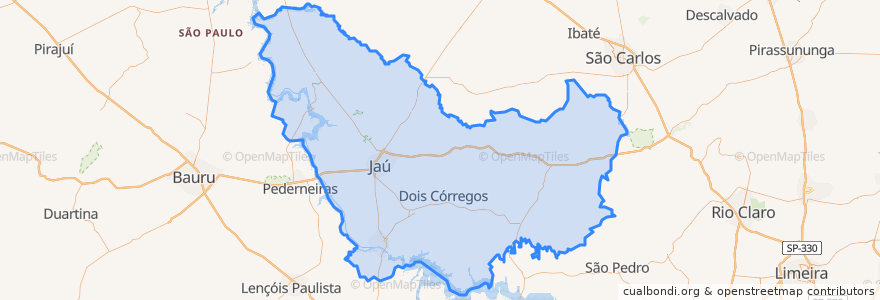 Mapa de ubicacion de Região Imediata de Jaú.