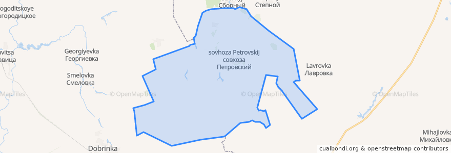 Mapa de ubicacion de Петровский сельсовет.