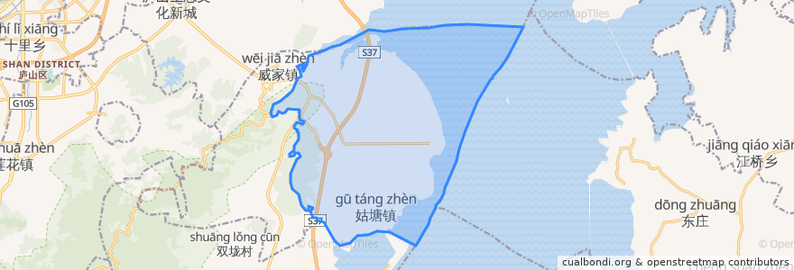 Mapa de ubicacion de 姑塘镇.