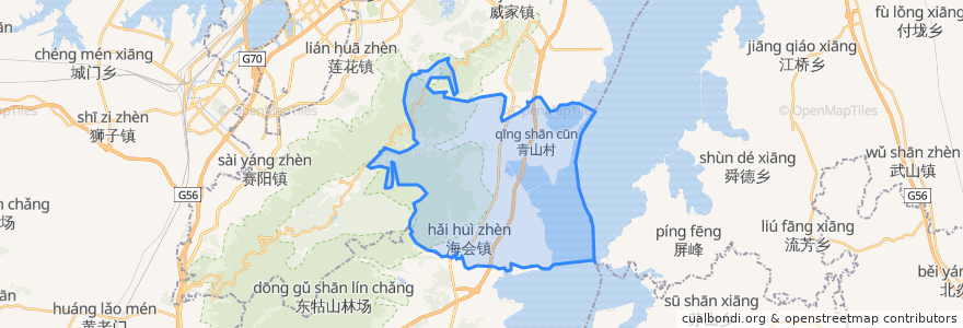 Mapa de ubicacion de 海会镇.