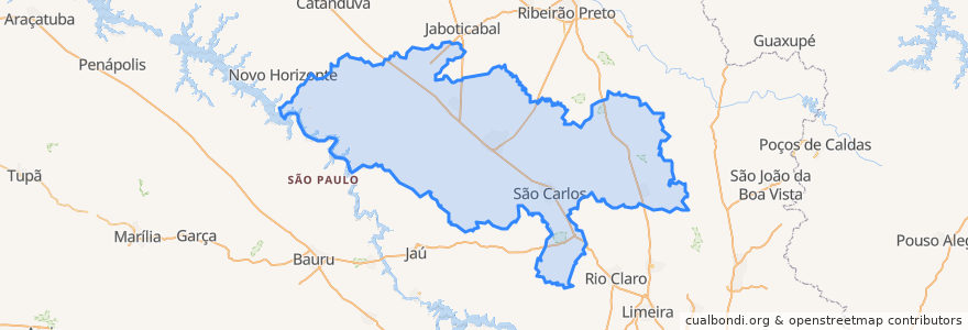 Mapa de ubicacion de Região Geográfica Intermediária de Araraquara.