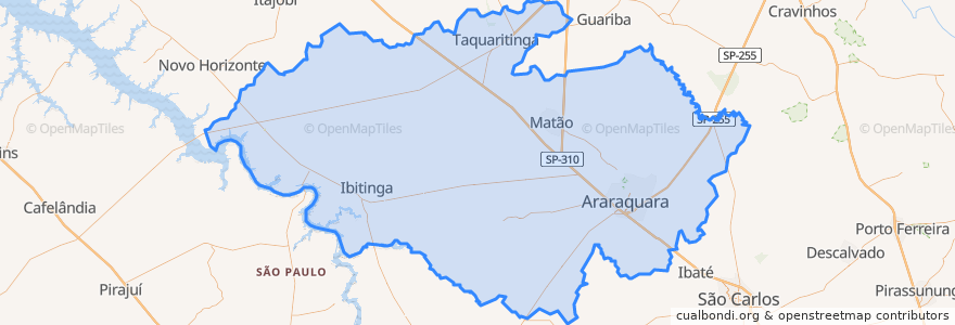 Mapa de ubicacion de Região Imediata de Araraquara.