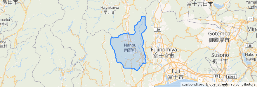 Mapa de ubicacion de 南部町.