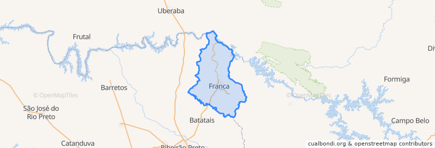 Mapa de ubicacion de Região Imediata de Franca.