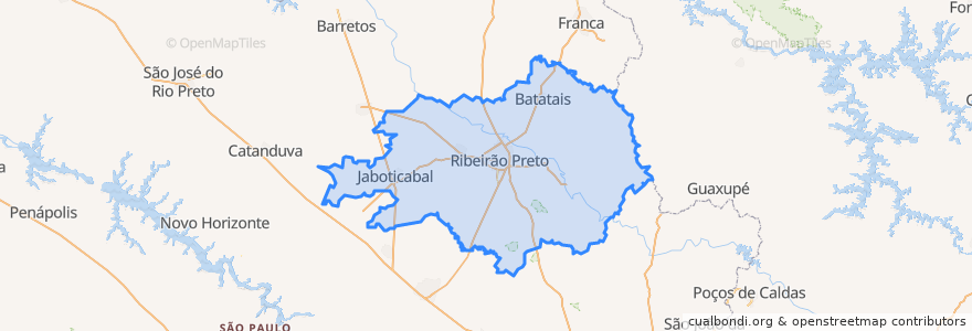 Mapa de ubicacion de Região Imediata de Ribeirão Preto.