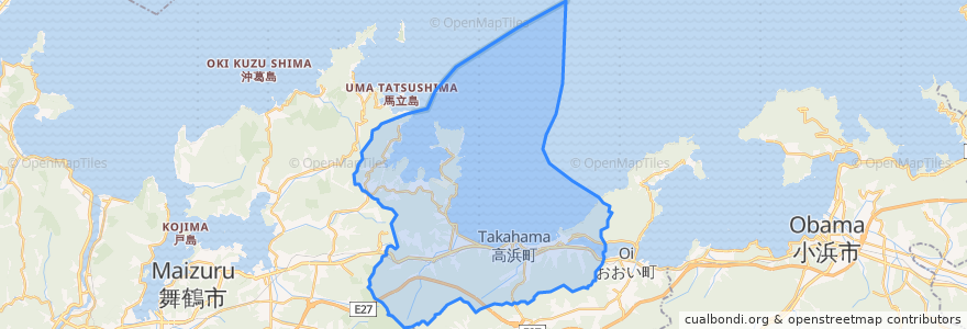 Mapa de ubicacion de 高浜町.